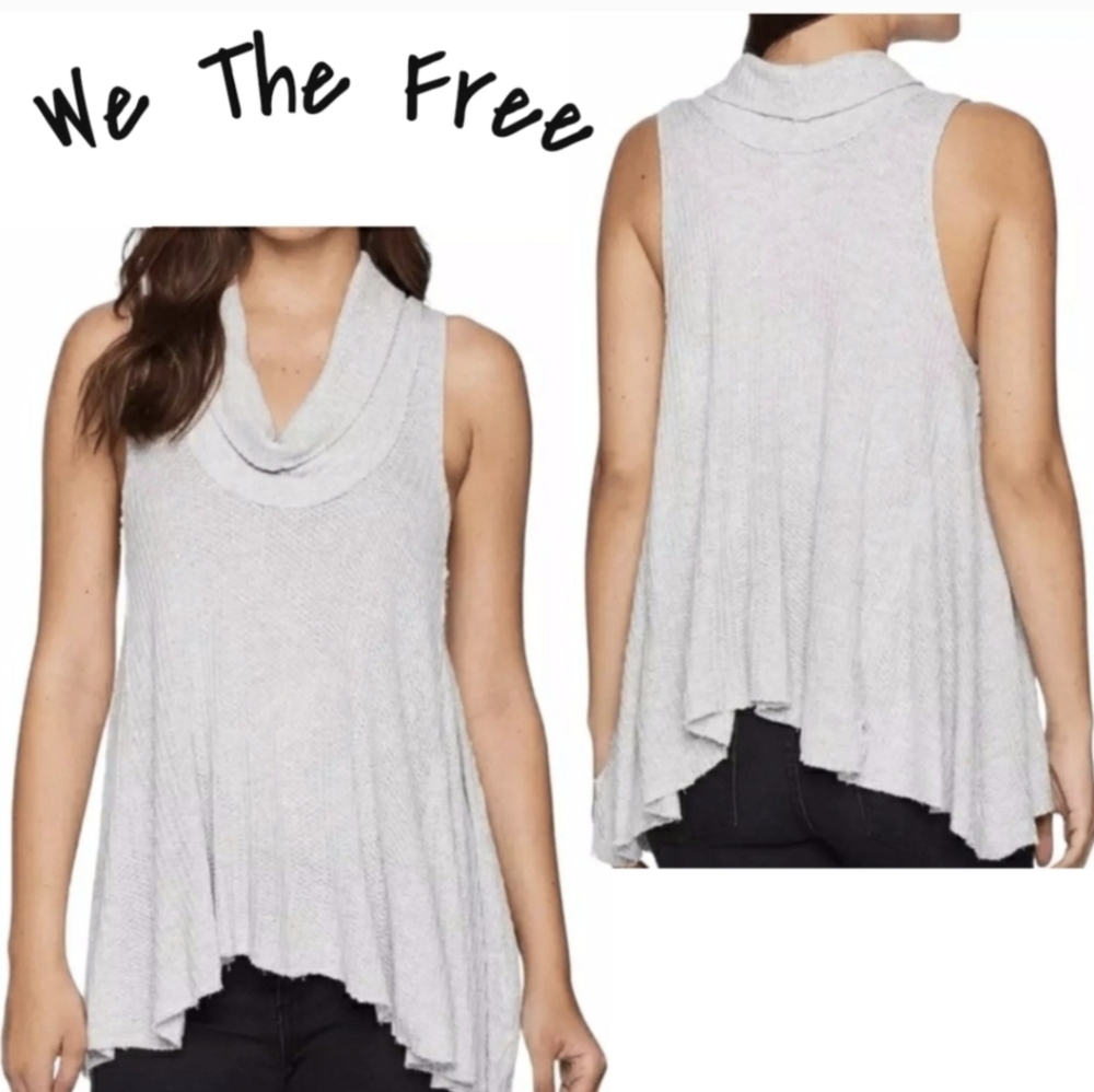 We the Free Swing It waffle knit. Sleeveless drap neck top